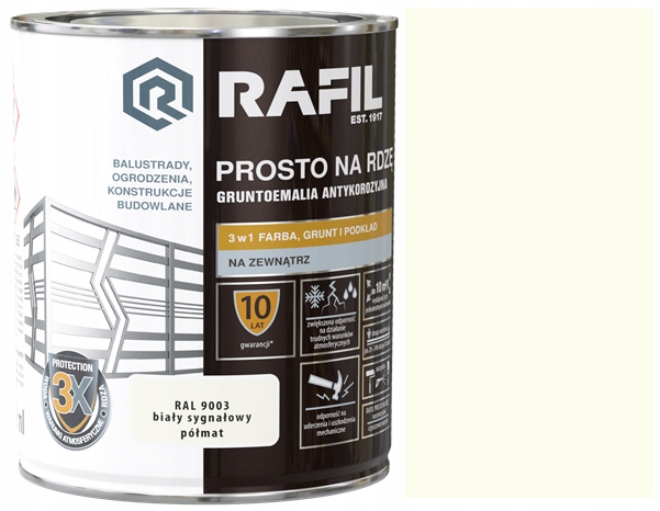 

Rafil Na Rdzę 0,75L Biały Sygnałowy 9003 Półmat