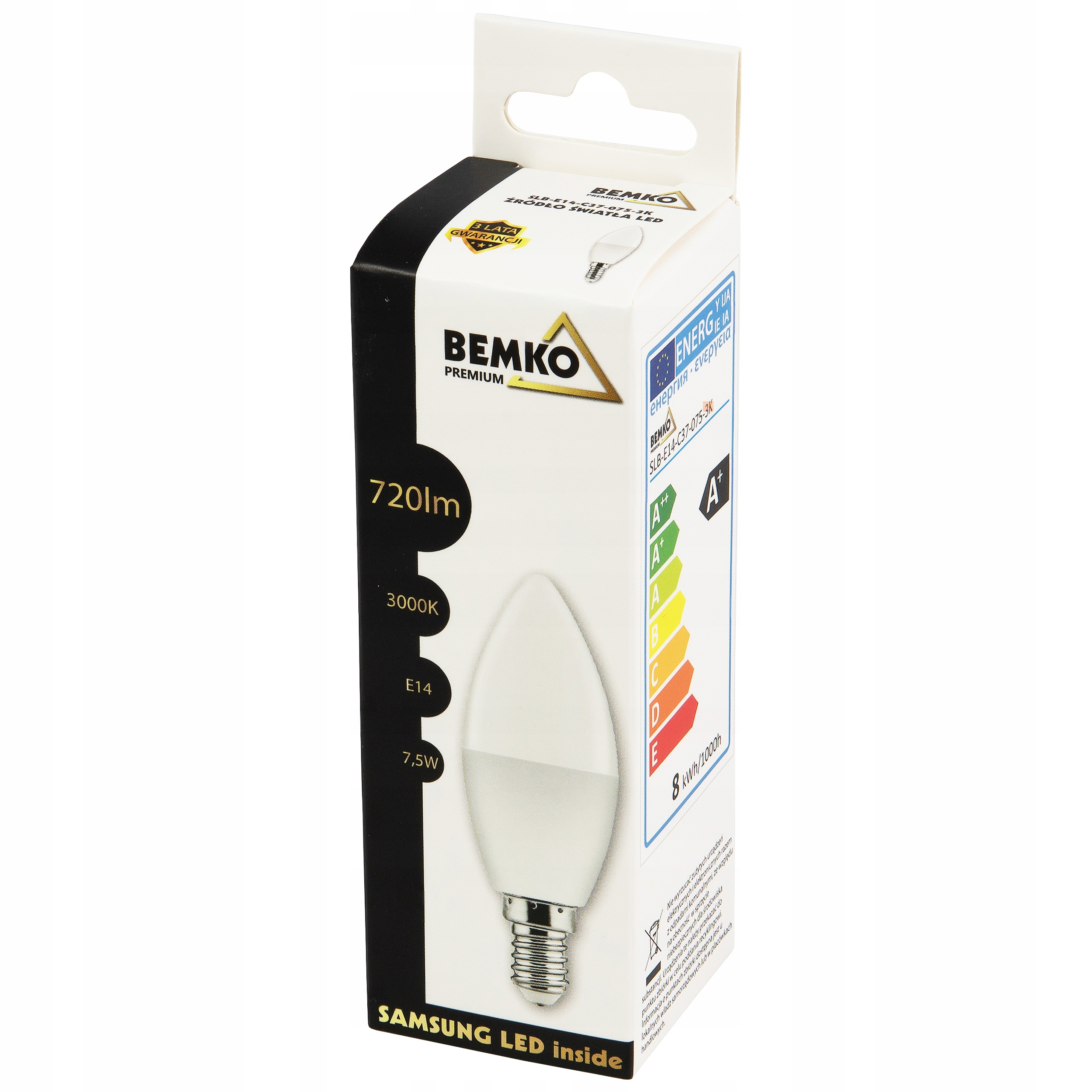 

Żarówka Led E14 7,5W 720LM 3000K Samsung* Świeczka
