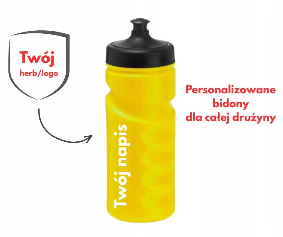 Lahev Na Pití personalizovaný s vaším nápisem Roly 500 ml žlutý, 20 kusů