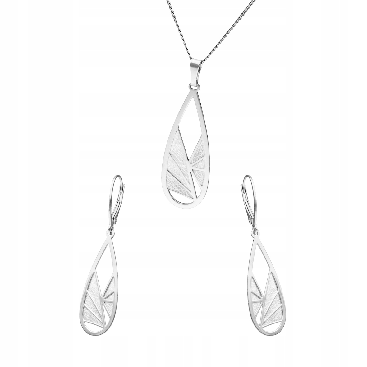 Stříbrný komplet s titanovou slzou