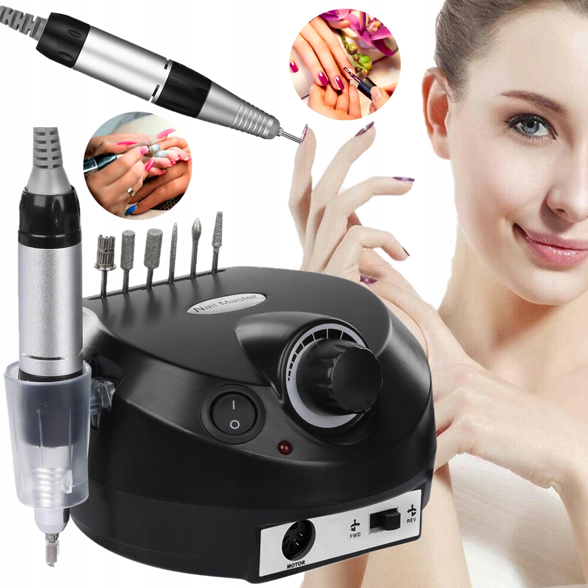 Frezarka Do Paznokci Profesjonalna Manicure Pedicure 65W Frezy