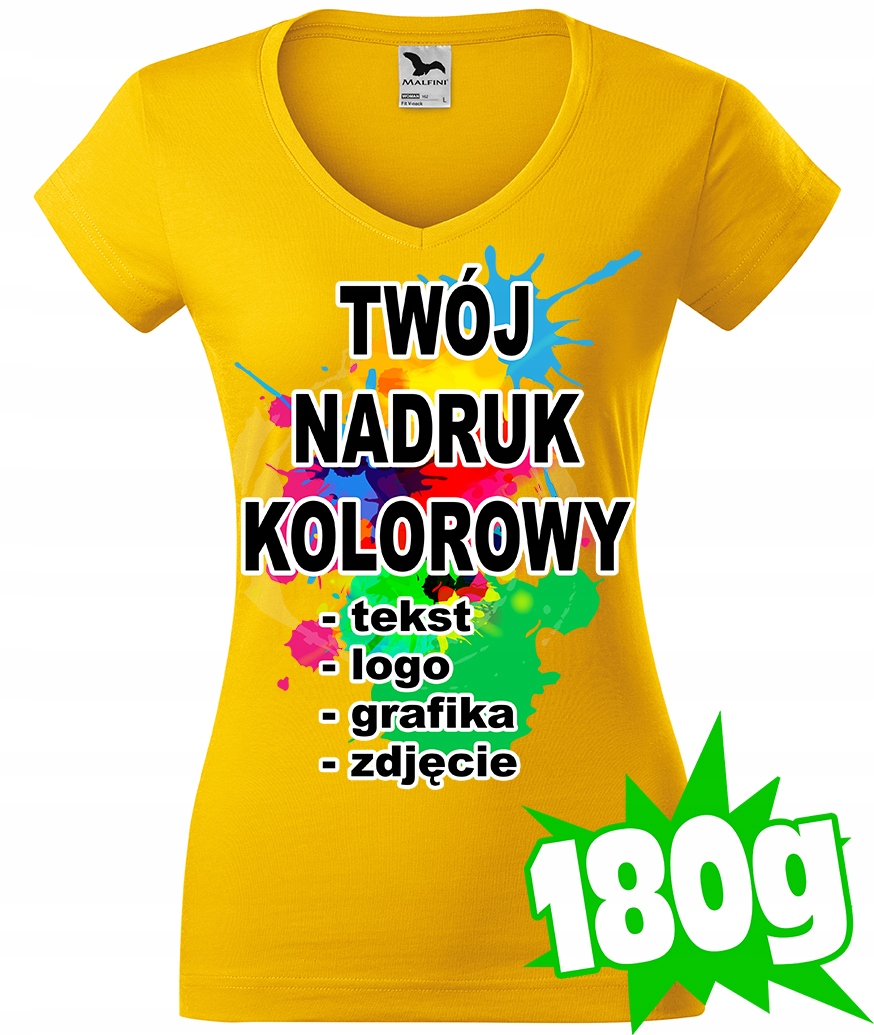 

Koszulka Z Własnym Nadrukiem damska M V-neck 04
