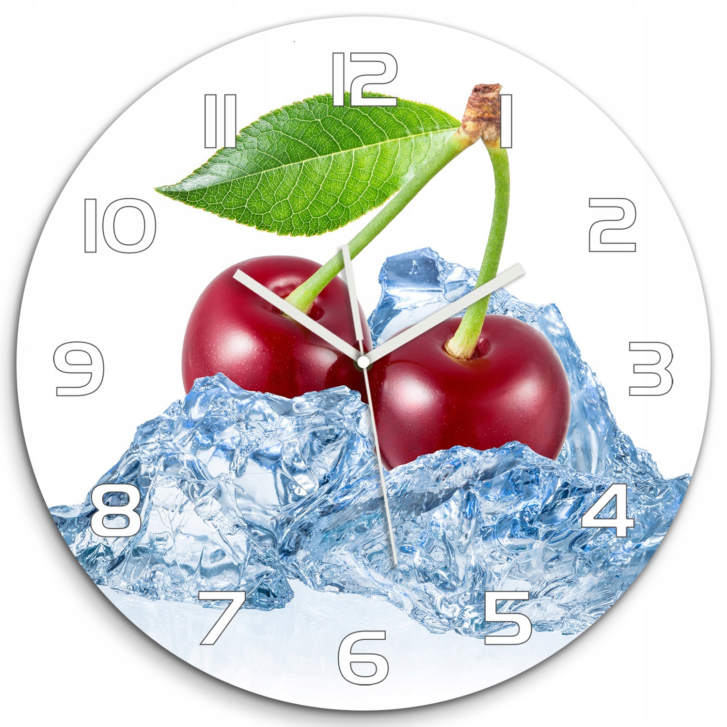 

Zegar ścienny ze szkła, duży Wiśnia z lodem fi 60