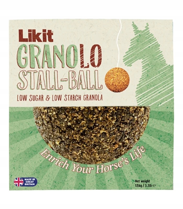 Lízátko pro koně Likit GranoLo Stall Ball nízkocukrové na nudu 1,5 kg