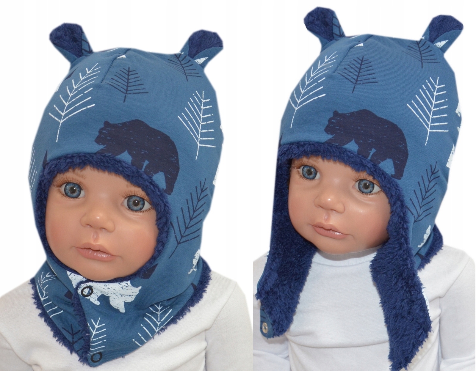 

zimowa czapka kominiarka 50-53cm las jeans