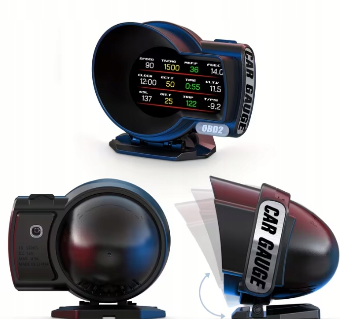 Levně Universal Car Hud OBD2 Rychloměr Otáčkoměr