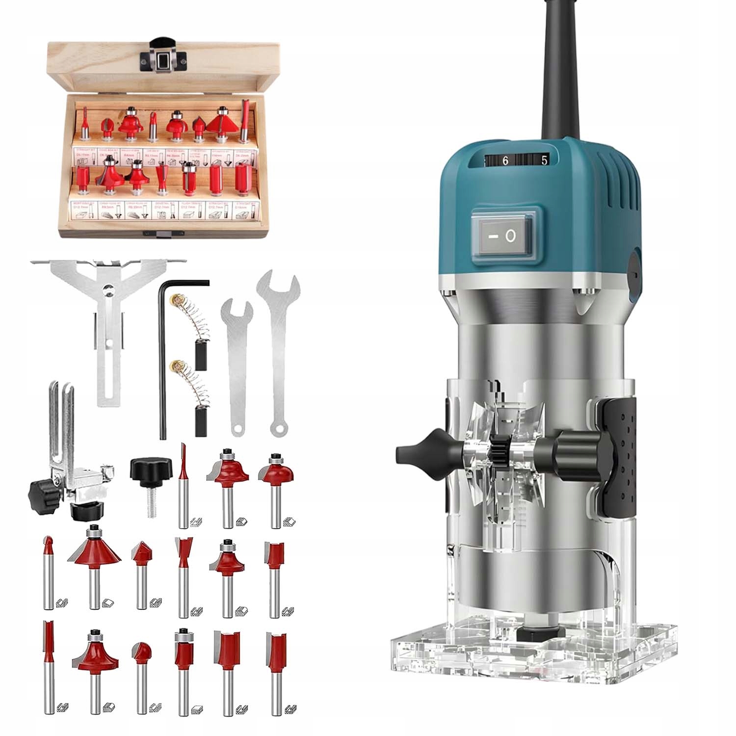 Horní Frézka Na Dřevo 800W 15EL Frézy Kovové Tělo