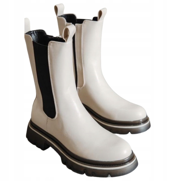 Béžové pracovní kotníkové boty na platformě C803 vel. 37