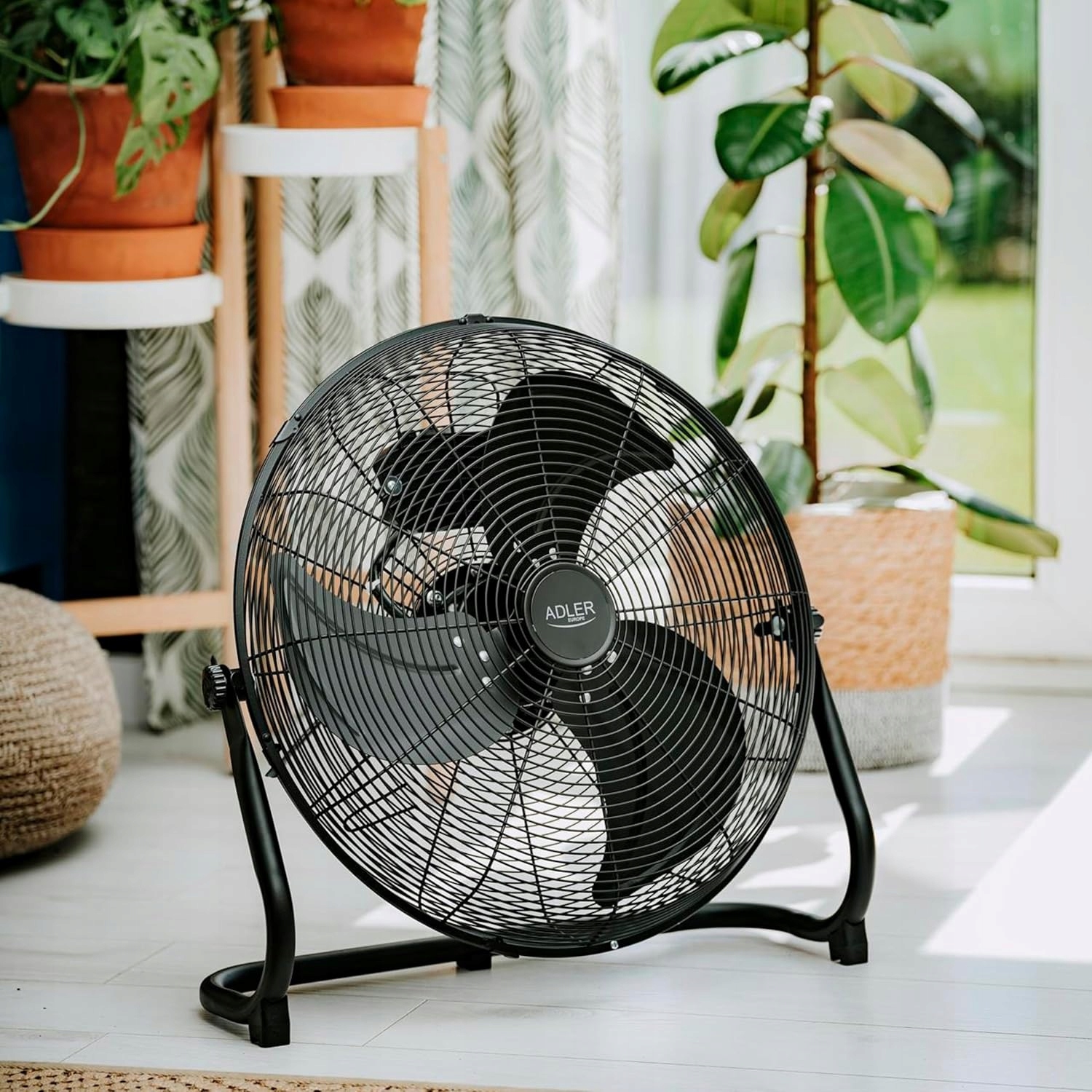 Wentylator Podłogowy 45CM 200W 3 Biegi Metalowy Mocny Czarny