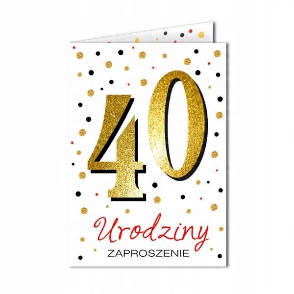 

Zaproszenia na 40 urodziny koperty brokat 10 sztuk