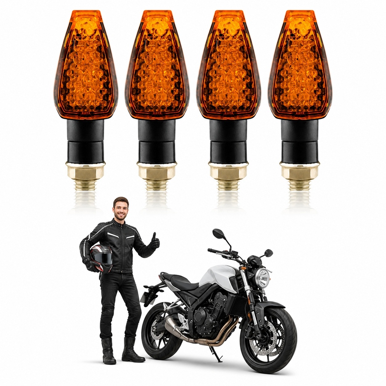 4X Kierunkowskazy Led Z Homologacją Do Motocykli I Quadów, 14 Led