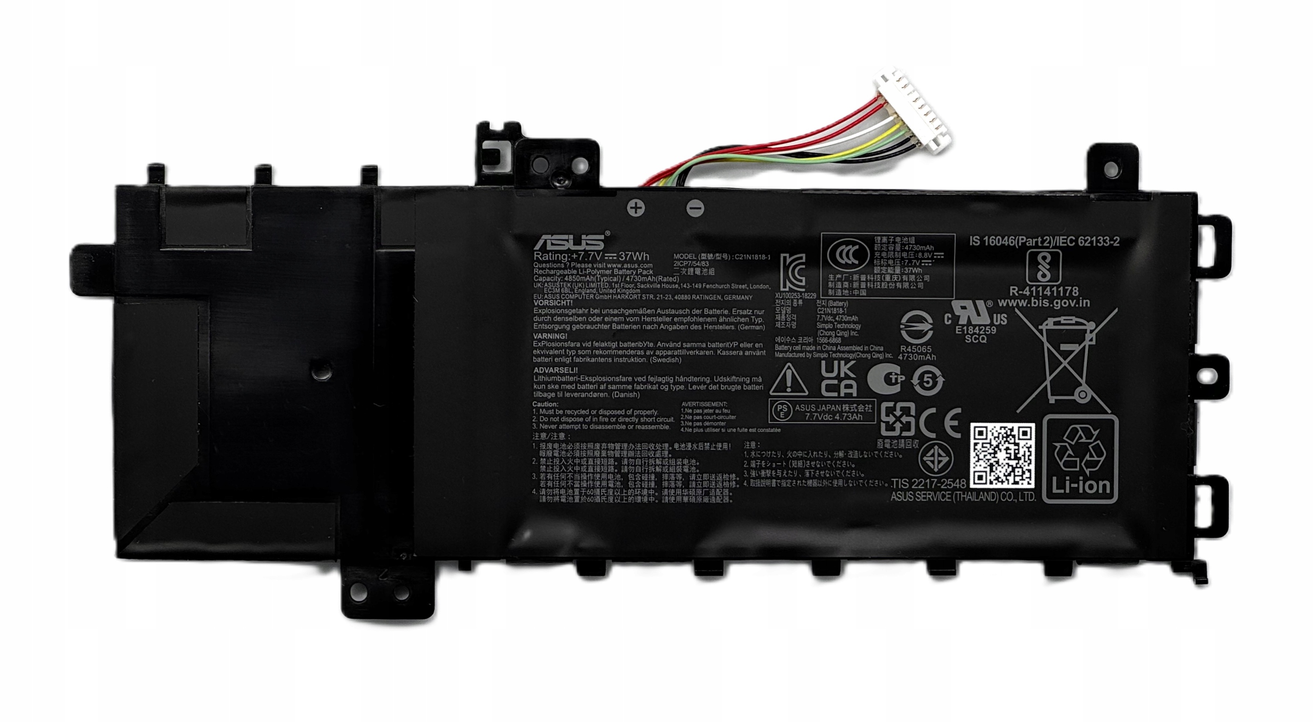 Nová Originální Baterie Pro Notebook Asus C21N1818-1 37Wh 4850 mAh C21PPJH