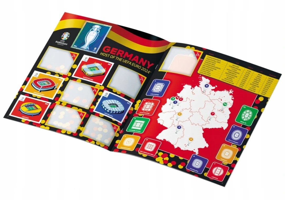 ALBUM + 24 NAKLEJKI UEFA EURO 2024 ZESTAW STARTOWY TOPPS STARTER PACK System inny