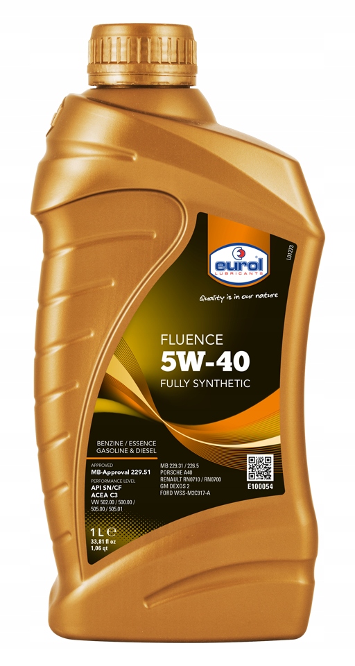 

Olej Eurol Fluence 5W40 1L SN/CF,C3,VW,MB,BMW