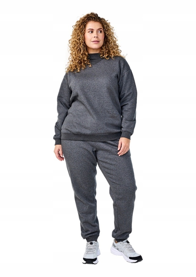 Halenka Plus Size Zizzi Pohodlná Šedá Mikina Bavlna 085A 52