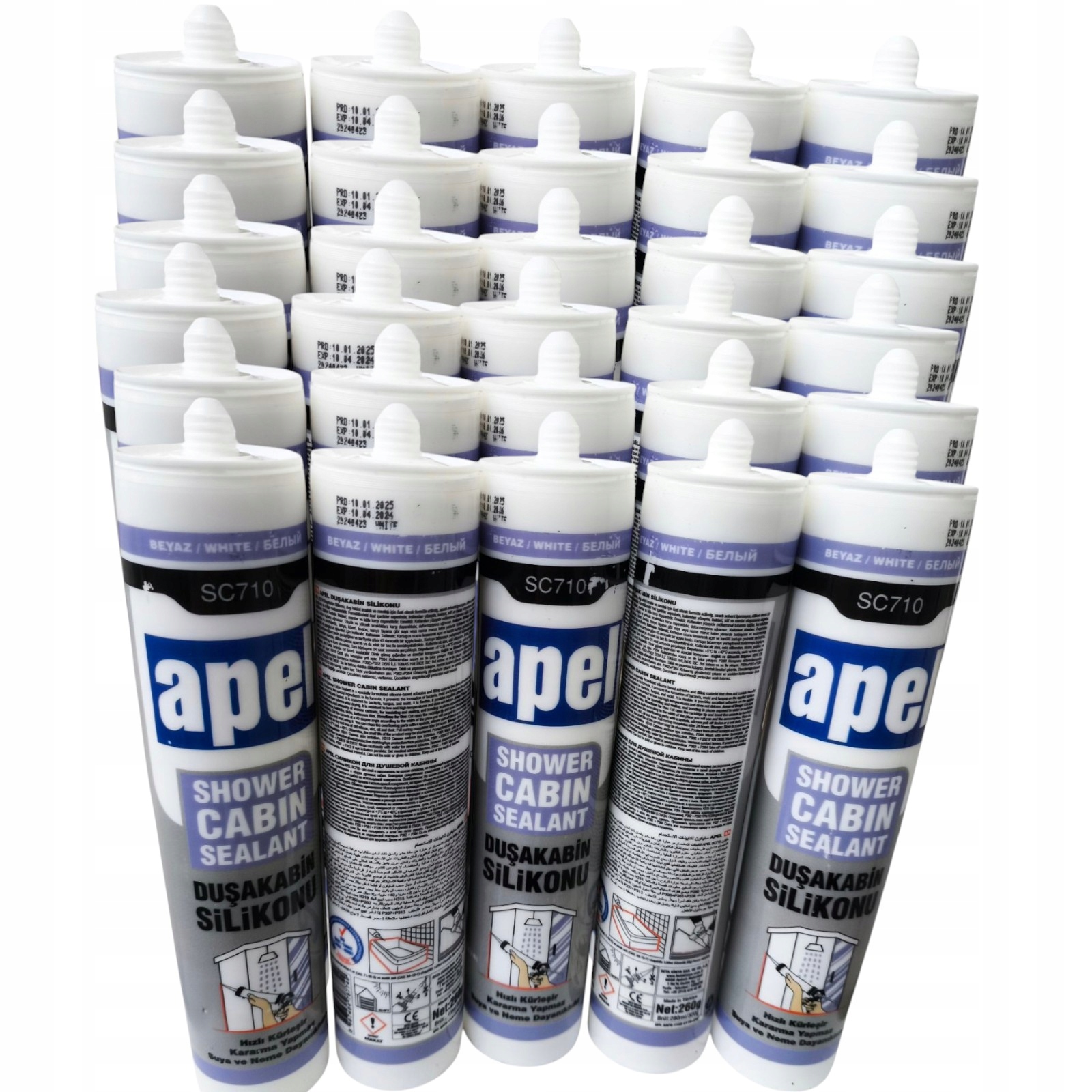 sanitární silikon bílý 280 ml 30ks