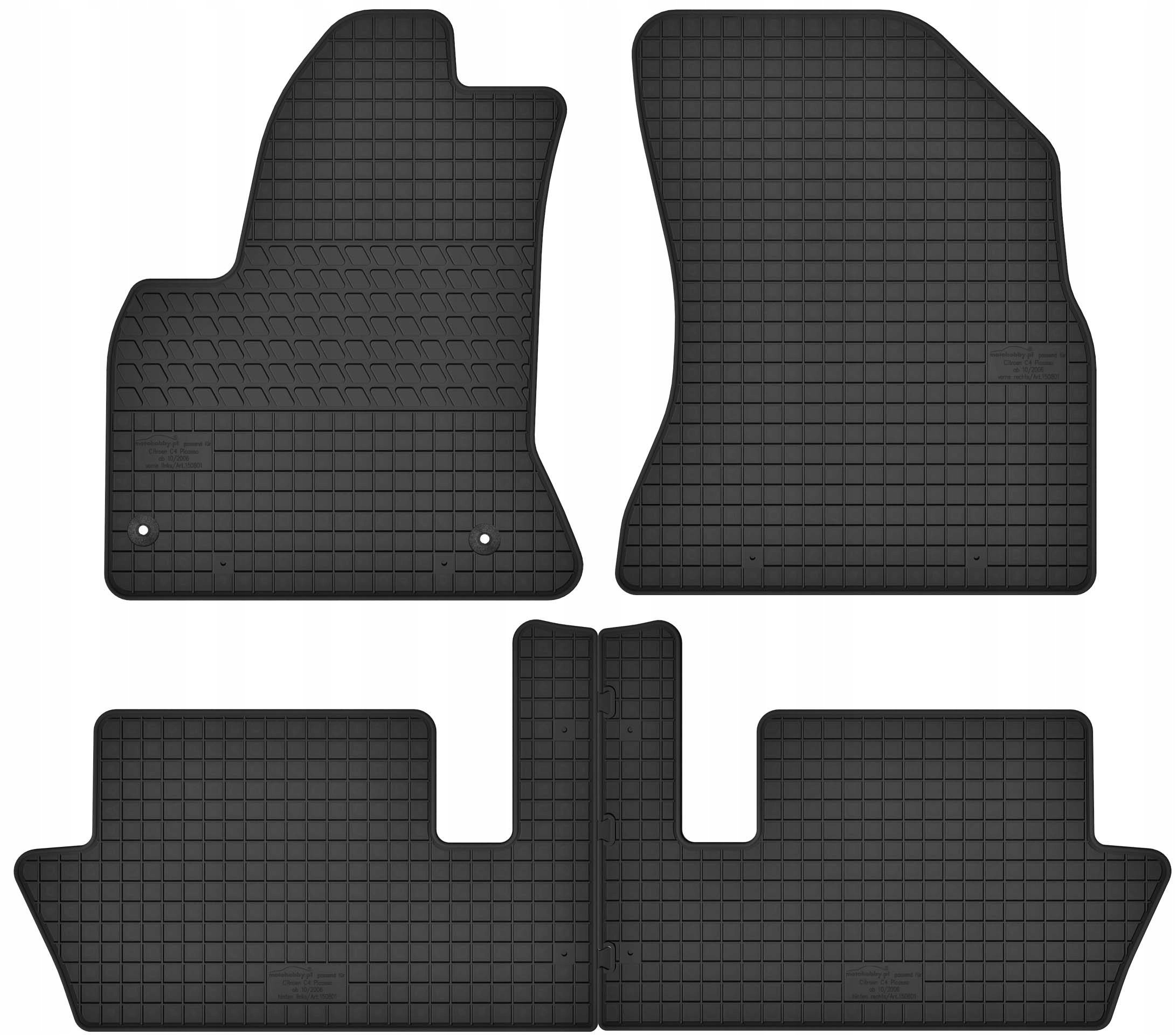 Dywaniki gumowe MotoHobby do Citroen C4 Picasso 2006-2013 komplet 4 szt.