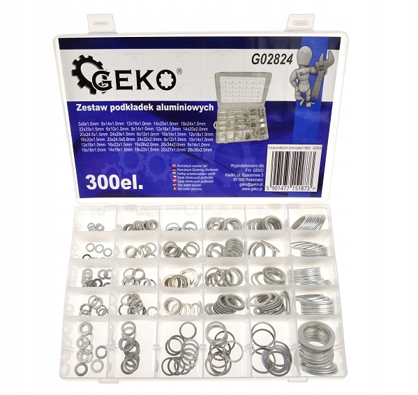 

Zestaw Podkładek Aluminiowych M5-M28 300 Szt. MIX