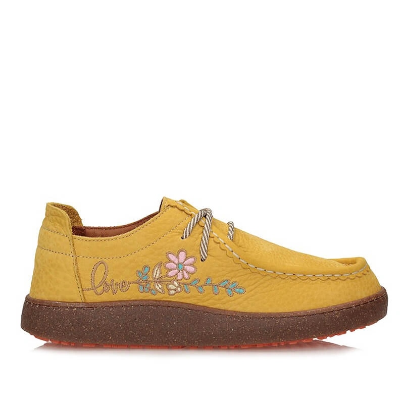 Dámské polobotky Ravini 261001 Mustard Nubuck Love žluté kožené barefoot