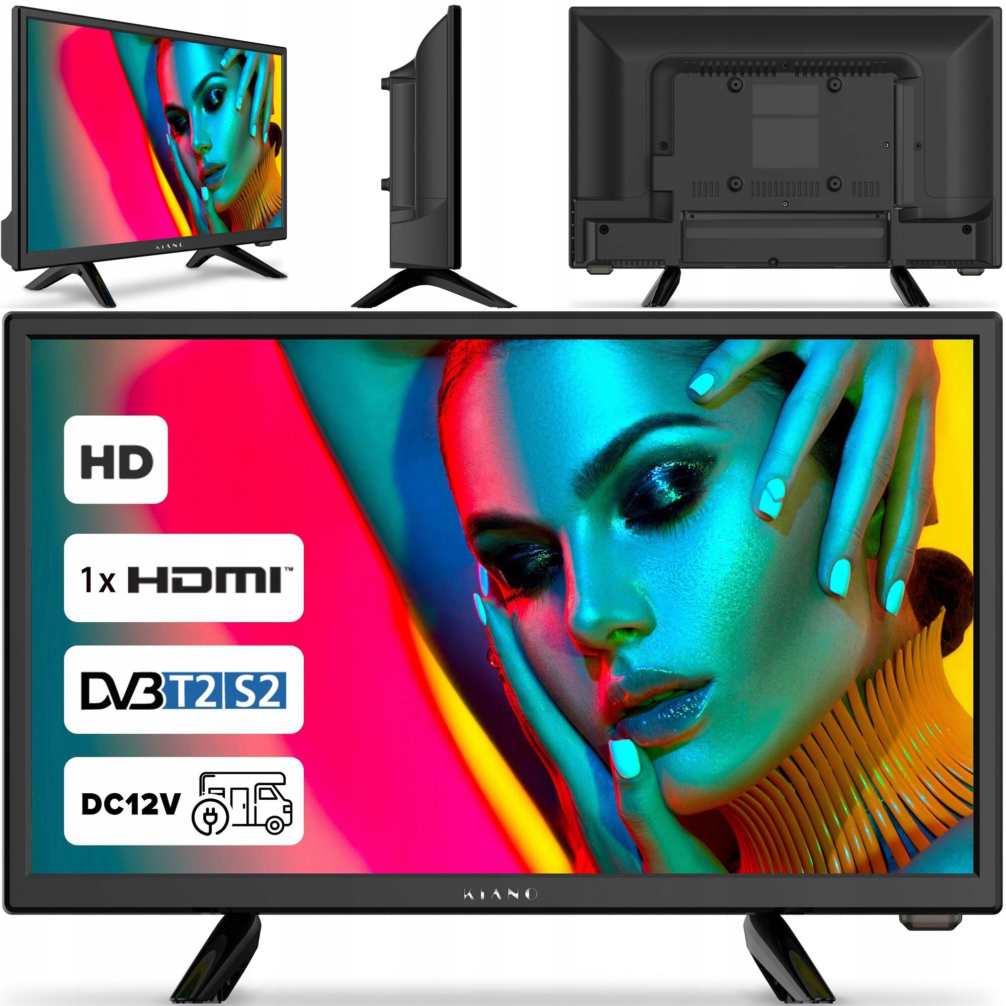 Televízor Kiano 19" Slim Travel Led Mobilný Dolby Digital Stereo Hd