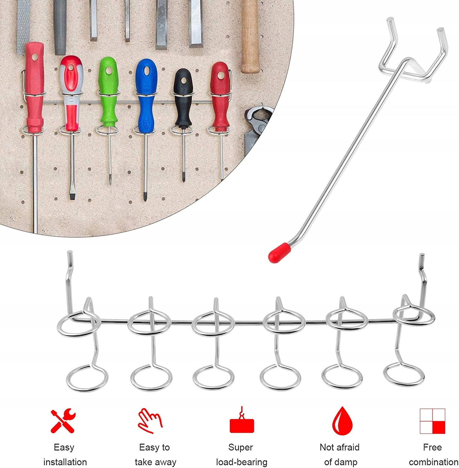 ZESTAW 230 szt. HACZYKÓW I ZAWIESZEŃ DO TABLICY Rodzaj uchwyty pojedyncze