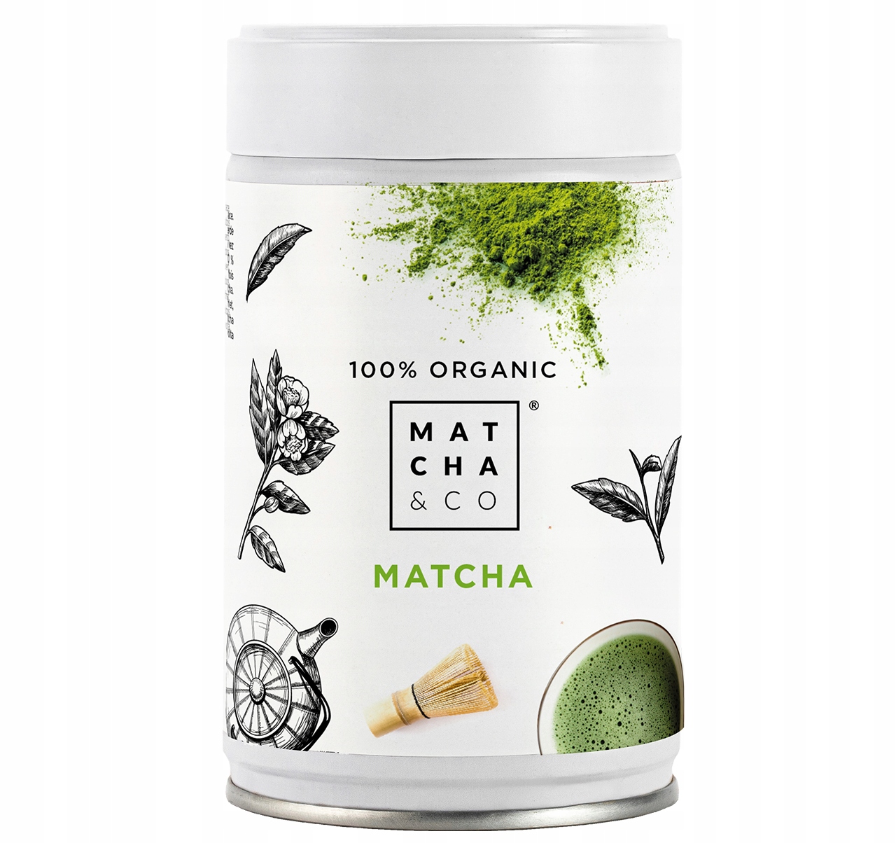 Levně 100% Zelený Čaj v prášku Přírodní energie a koncentrace Matcha 80 g