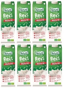 8x 1l Natumi Napój ryżowy bez cukru bez glutenu Karton