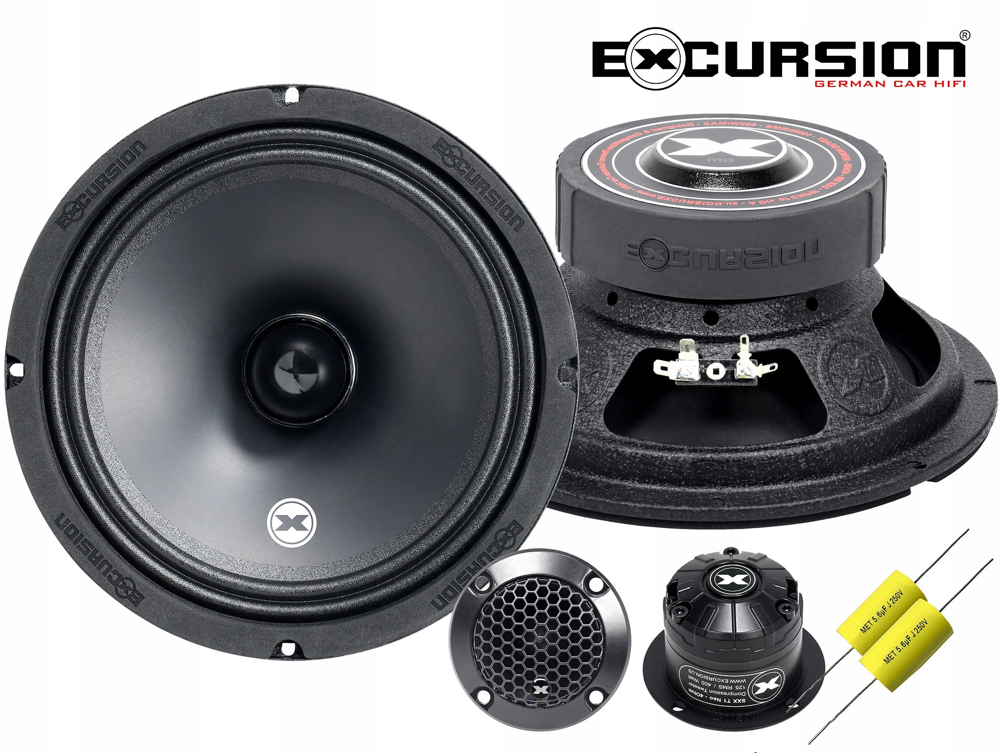 Dvojpásmové automobilové reproduktory Excursion SXX-8C 500W woofery tweetery