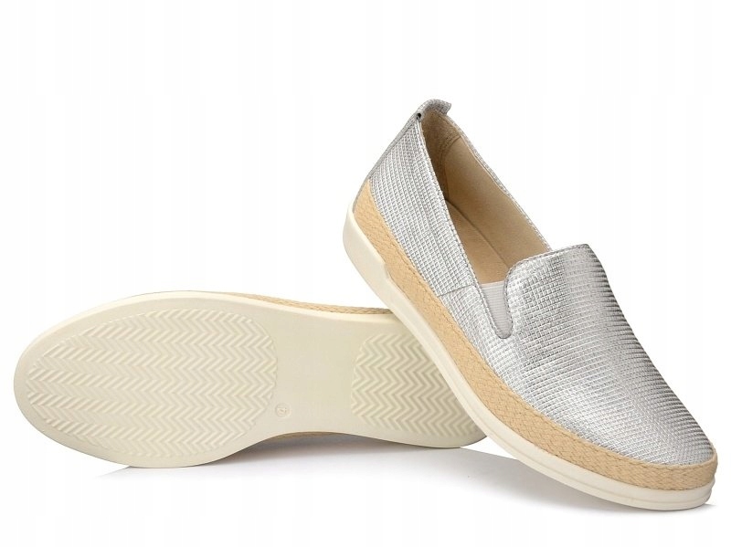 ESPADRYLE CAPRICE 9-24201-20 SREBRNY SLIP-ON 40,5 Płeć kobieta