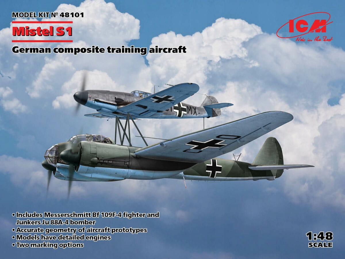 Mistel S1 Německý kompozitový cvičný letoun 1:48 ICM 48101