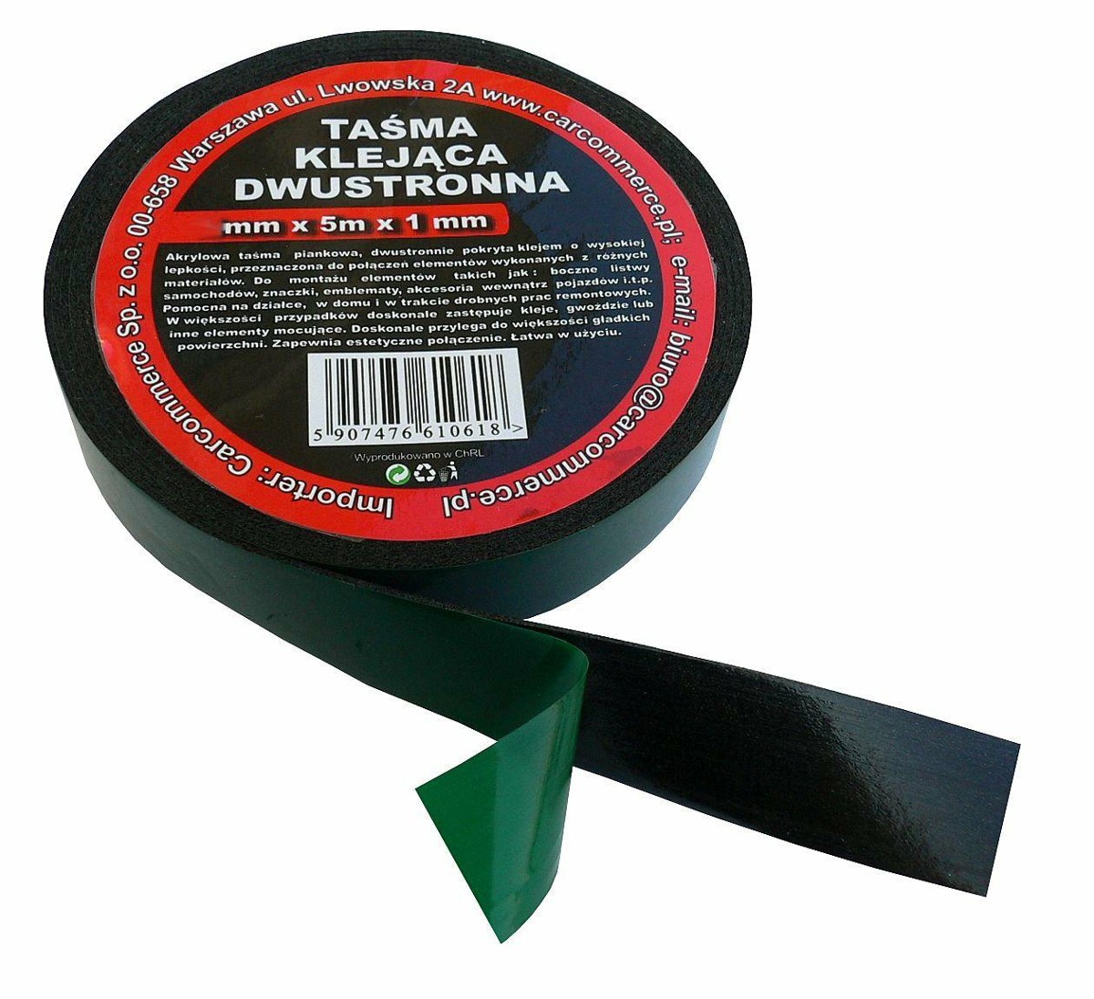 

Tasma Dwustronna Mocna 9mm x 5m Akrylowa Piankowa
