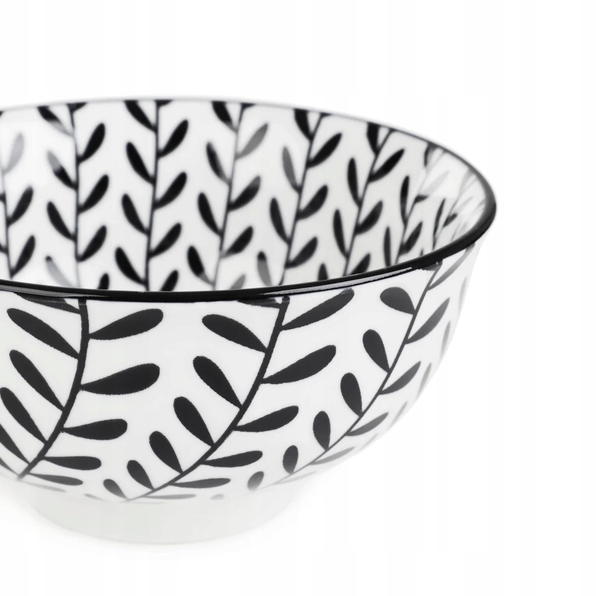 Miska NAVIA czarna w listki 12 cm HOMLA porcelanowa Marka Homla