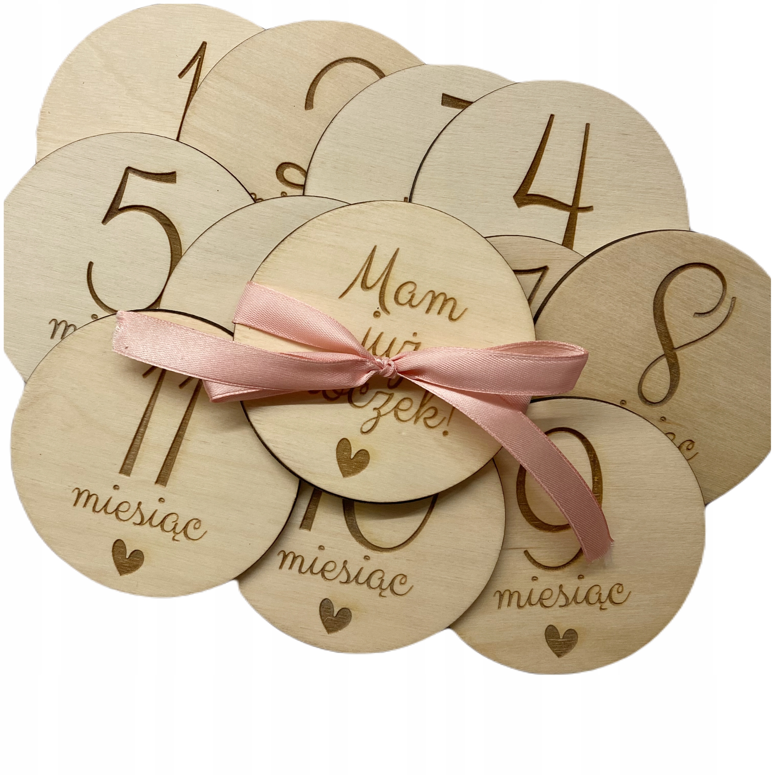 DREWNIANE TABLICZKI Z MIESIĄCAMI DO ZDJĘĆ DZIECKA Marka inna marka