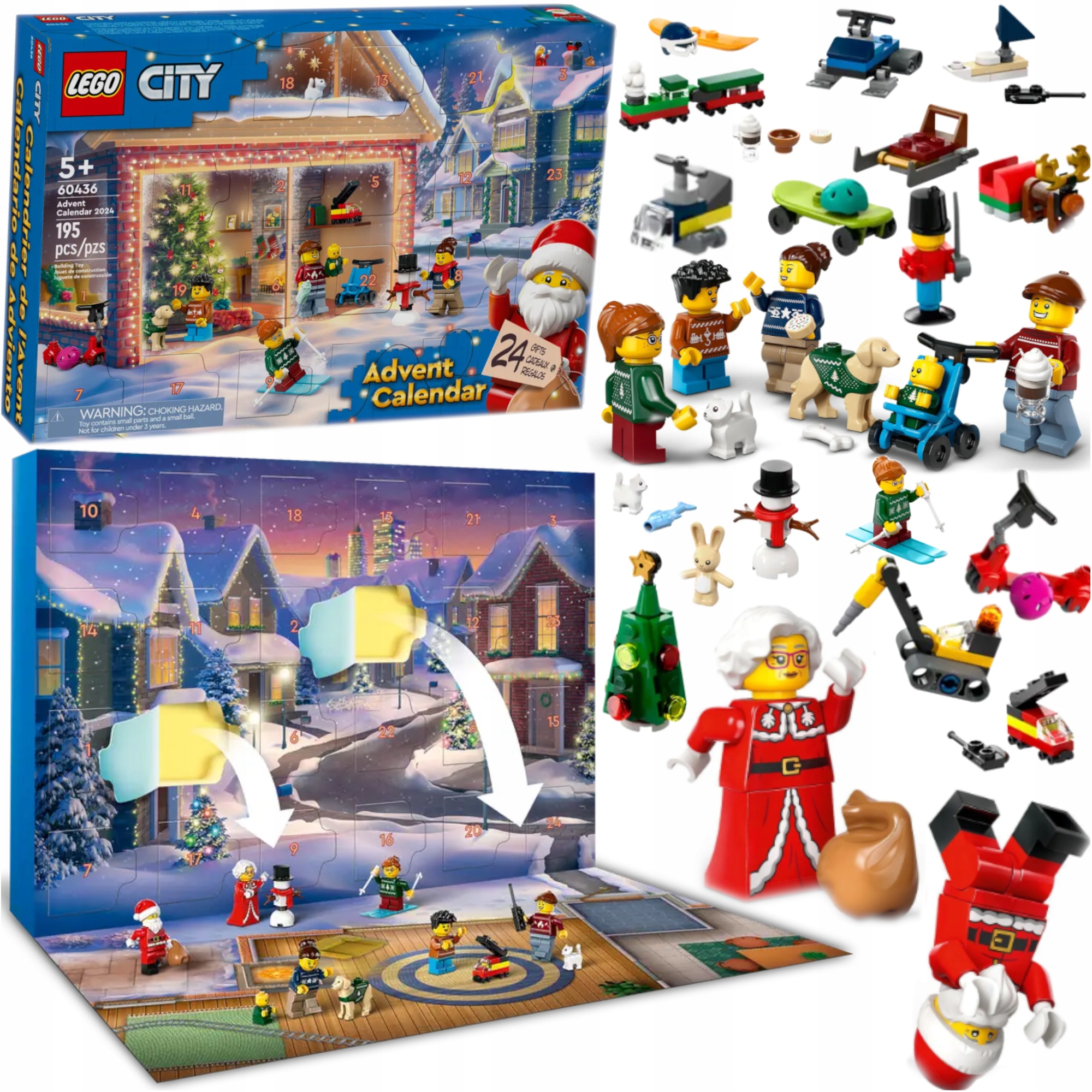 stavebnice Lego Dárek Vánoční Adventní Kalendář 195ks Lego City