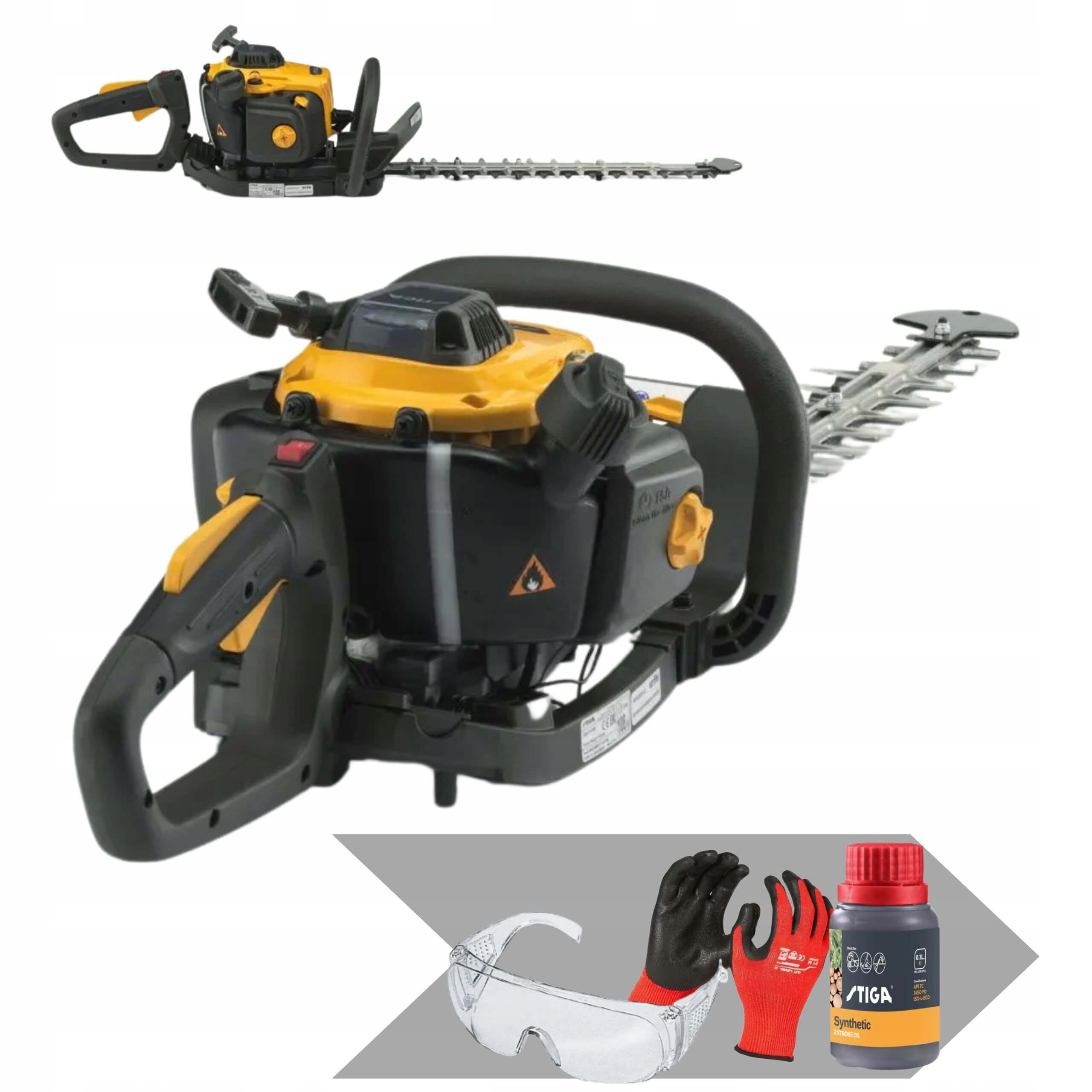 Mocne Nożyce Ogrodowe Spalinowe Stiga Ht 525 rękawice olej okulary