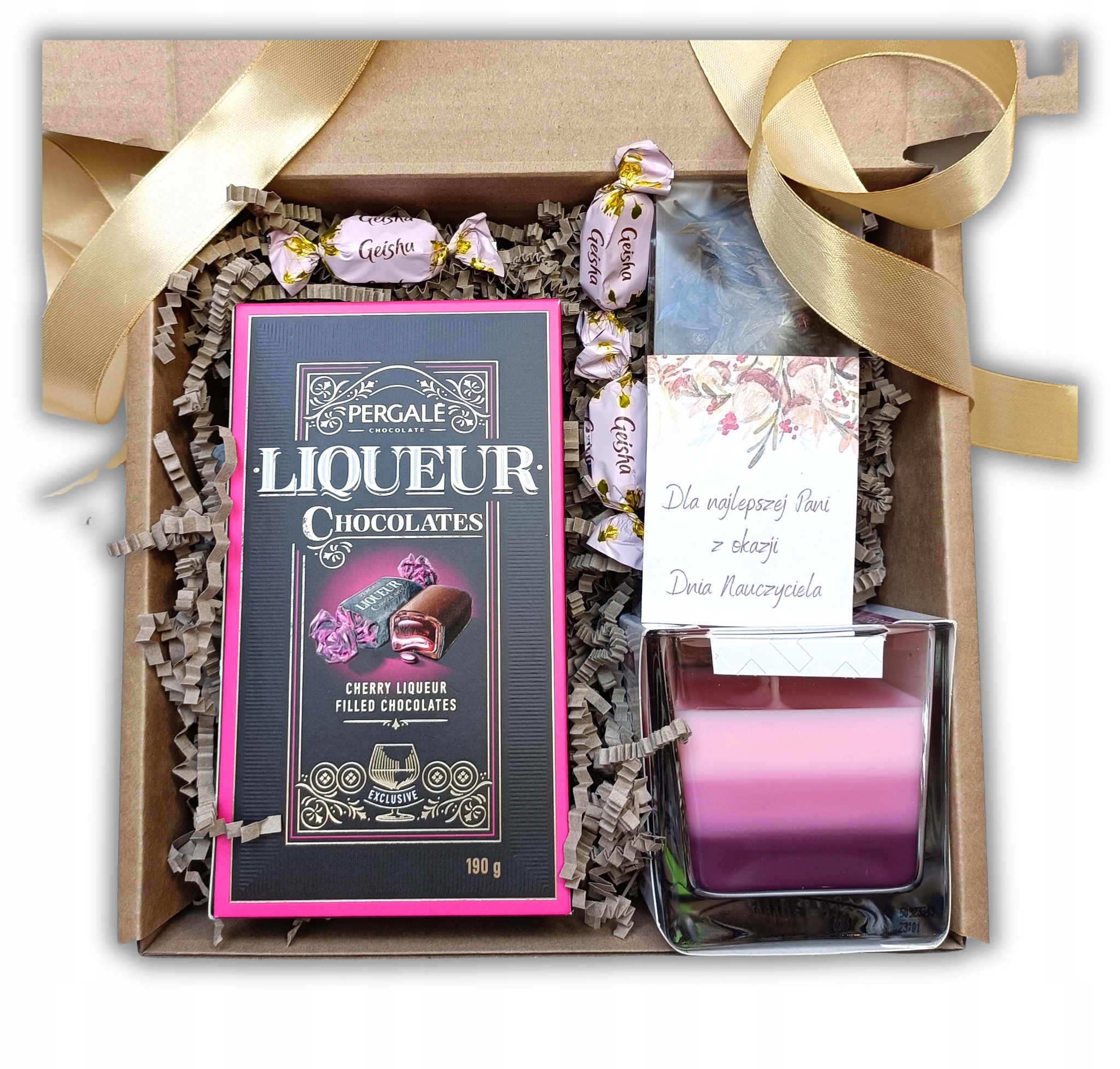 Levně Dárková krabička Nejlepší paní Dárek Den učitelů Sladkosti Čaj