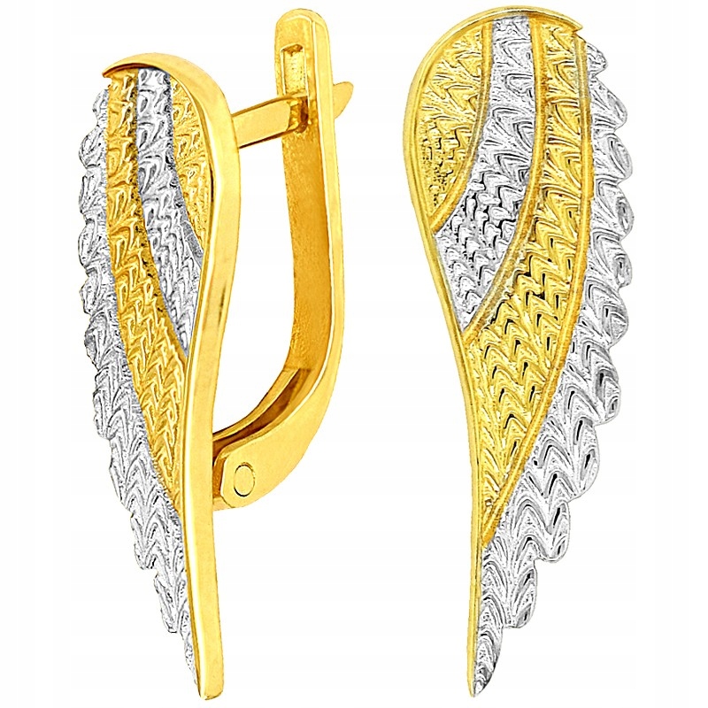 Złote kolczyki Skrzydła Anioła New Angel próba 585