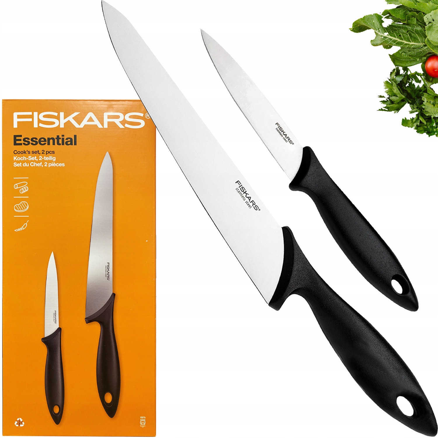 

Fiskars Zestaw Komplet 2x Noży Szefa Kuchni Ostre