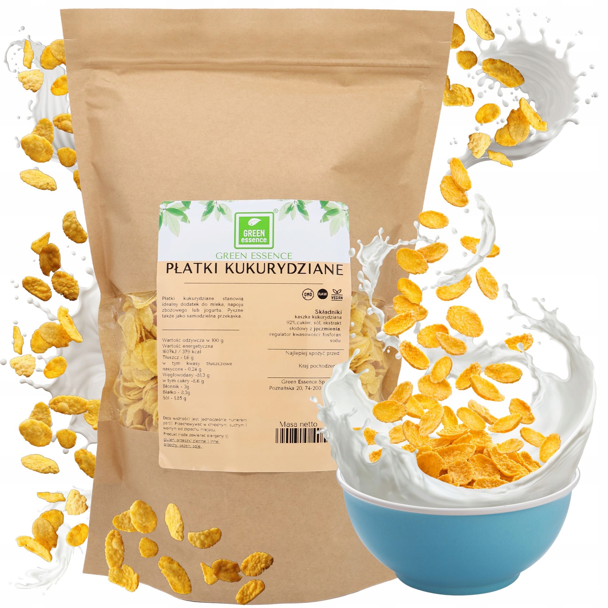 Levně Green Essence Kukuřičné vločky 500 g do jogurtu obalovací směsi Corn Flakes