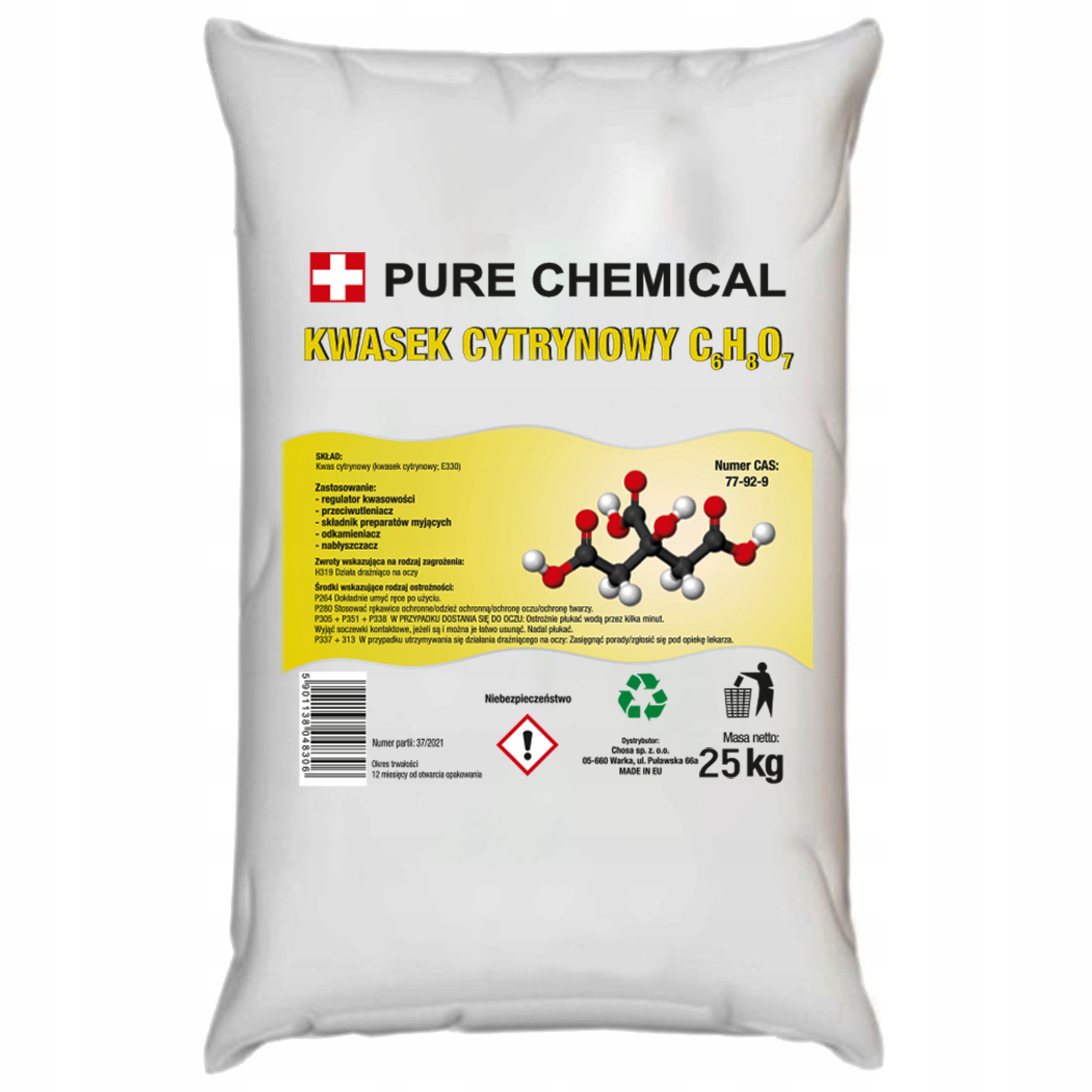 Levně Kyselina Citrónová 25 Kg Pure Chemical Pro Praní A Odvápňování