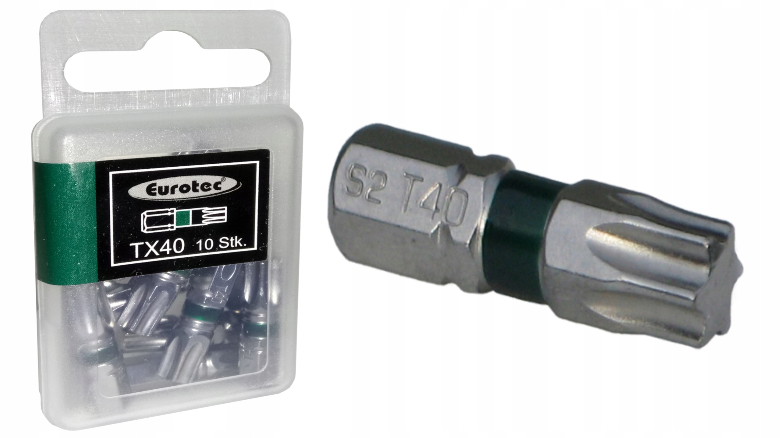 

Torx TX40 25MM Bit Zielony Końcówka Eurotec 1SZT