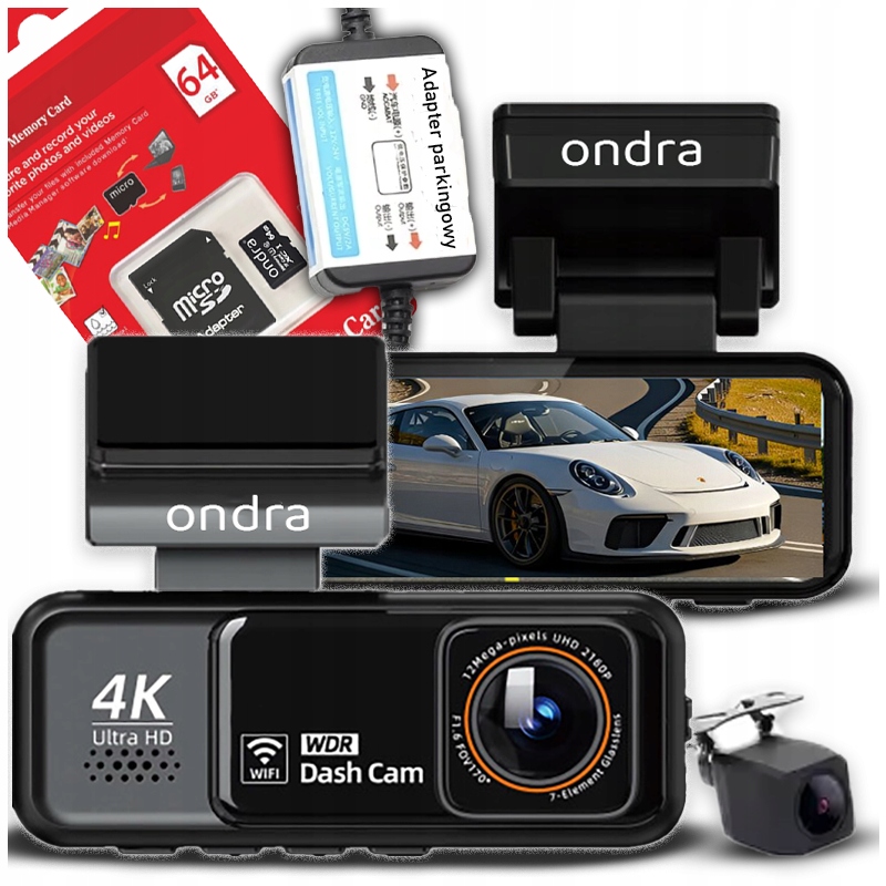 Videorekordér 4K Cúvacia Autokamera Gps Parkovací Režim Karta 64GB