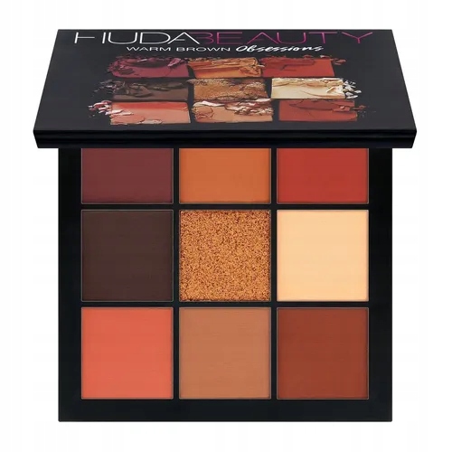 Huda Beauty Warm Brown Obsessions Paleta očních stínů, hnědá, béžová, cihlová