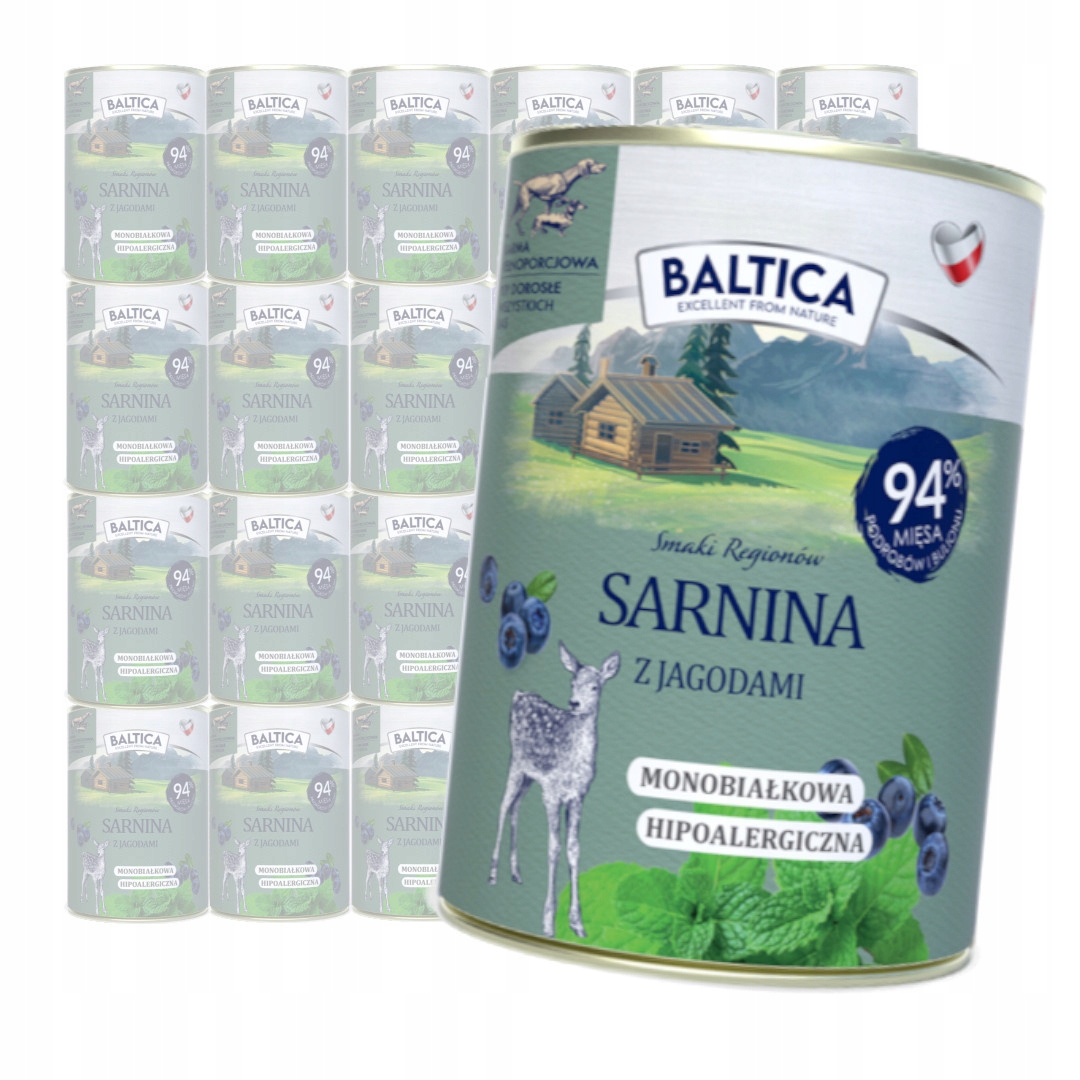 Levně Baltica Monoprotein Sarnina s ostružinou 24x400 g Bezobilné Vlhké Krmivo pro psy