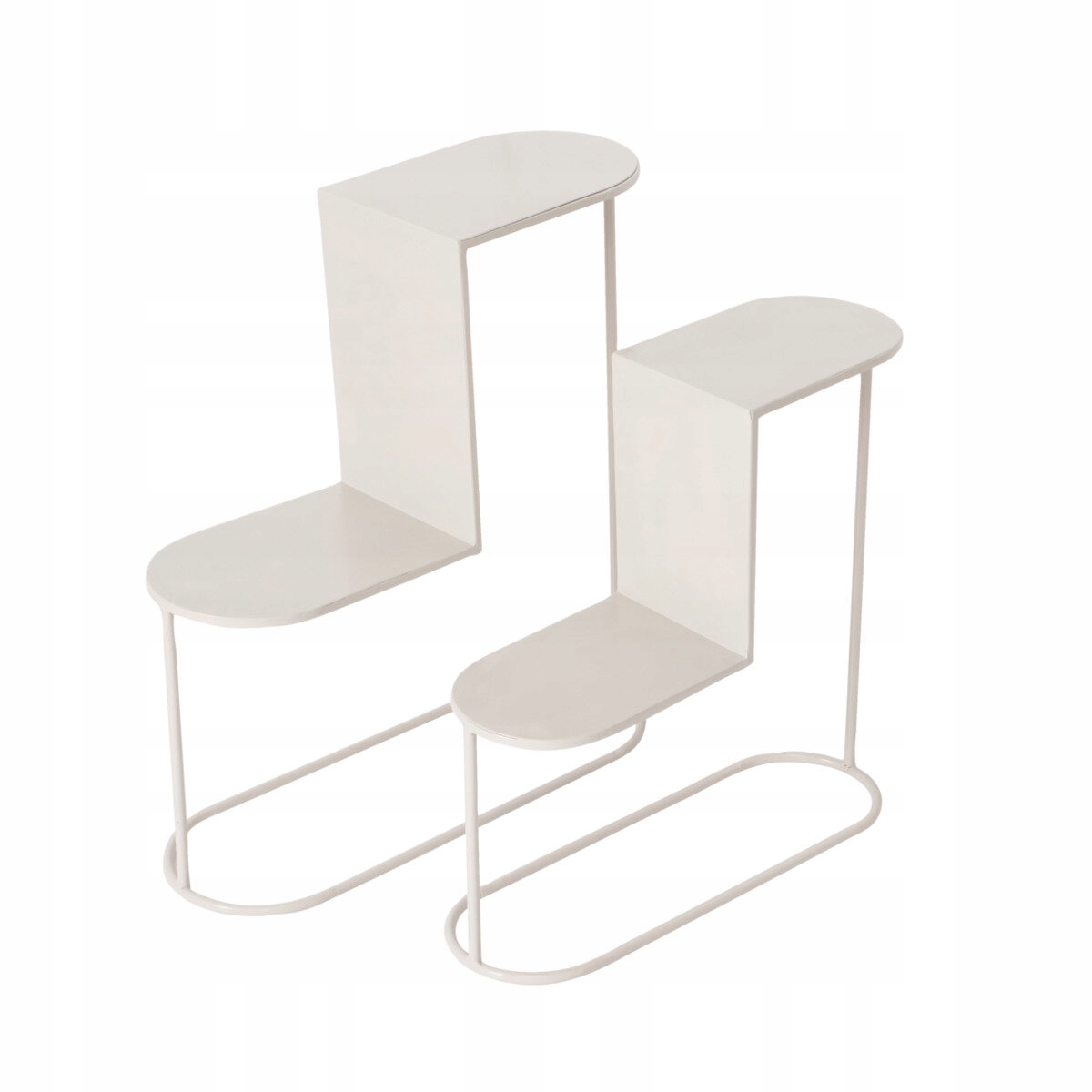 Kvetináče Schodíky Béžové Kovové Pluto Sada 2 Ks Výška 45-55 CM