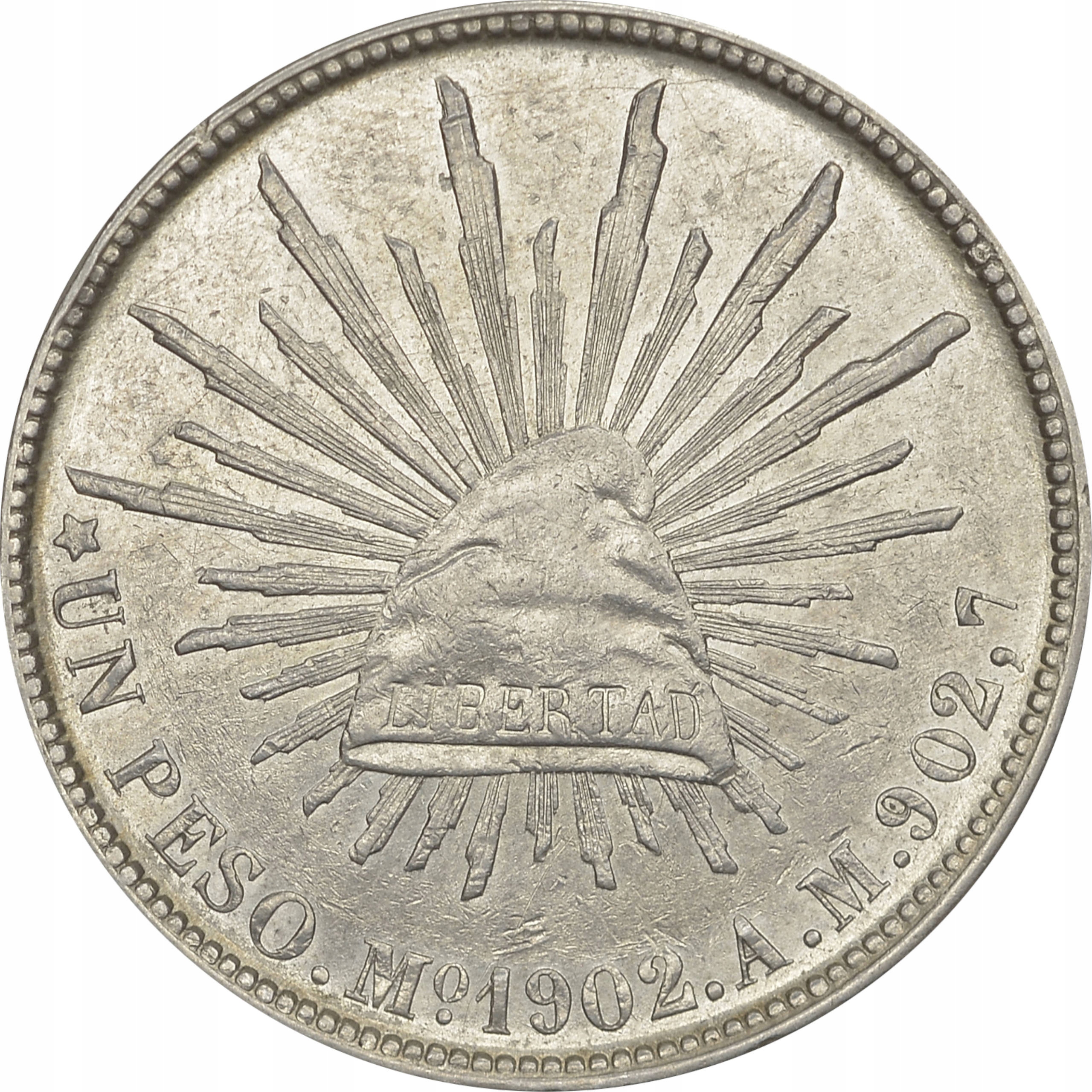 5.aj.MEKSYK, 1 PESO 1902 Mo AM