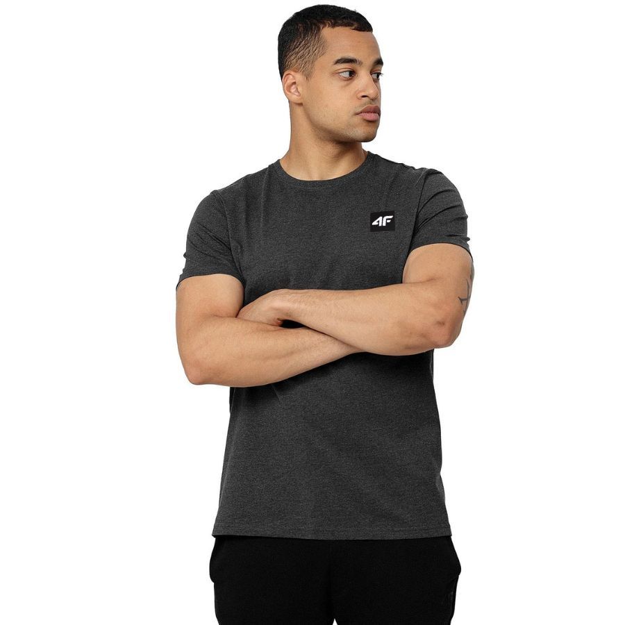 KOSZULKA MĘSKA 4F T-SHIRT PODKOSZULEK BLUZKA SPORTOWA NA CO DZIEŃ Kolor szary