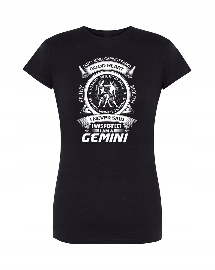 

T-shirt damski czarny Znak Zodiaku - Gemini 2XL