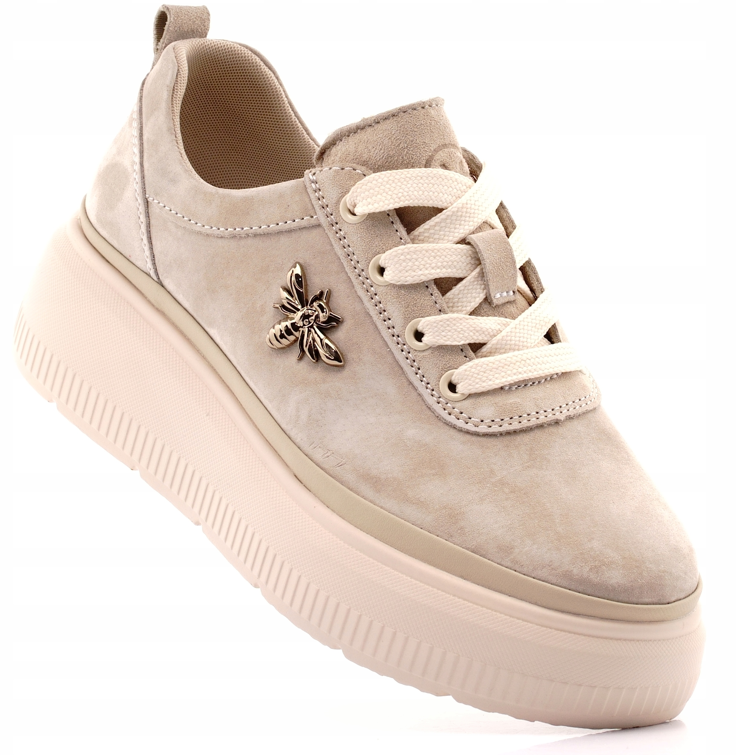 Vinceza Buty Sportowe Skórzane Sneakersy Damskie Na Platformie 41523 38