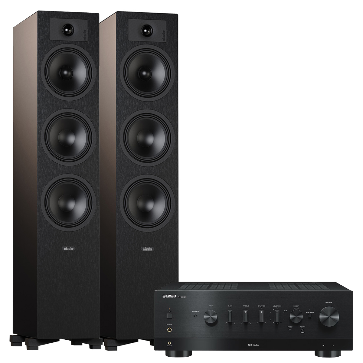 Indiana Line Tesi 6 Black Yamaha R-N800A MusicCast Tidal Wi-Fi Dab+
